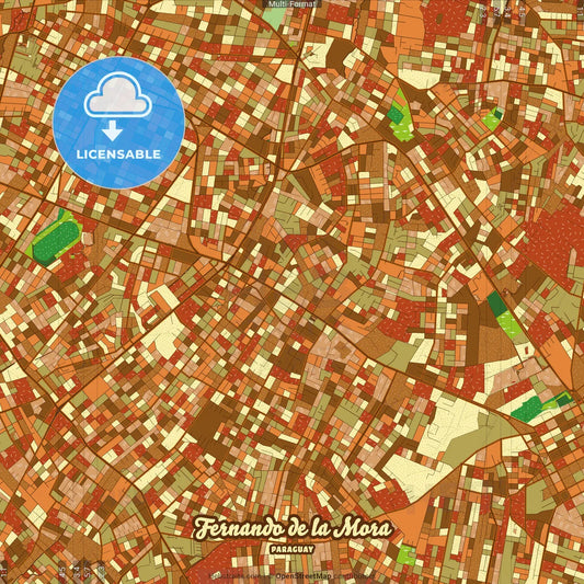 Fernando de la Mora Paraguay Farmhouse Poster Art Map Template