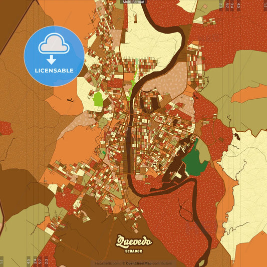 Quevedo Ecuador Farmhouse Poster Art Map Template