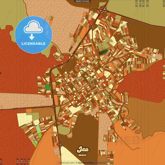 Jau Brazil Farmhouse Poster Art Map Template