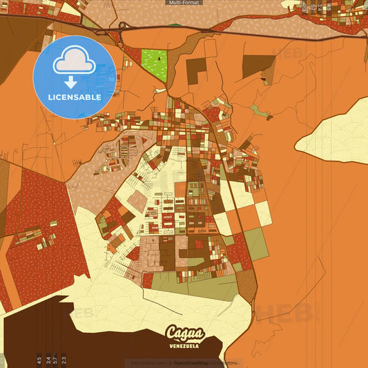 Cagua Venezuela Farmhouse Poster Art Map Template
