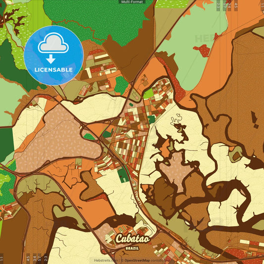 Cubatao Brazil Farmhouse Poster Art Map Template