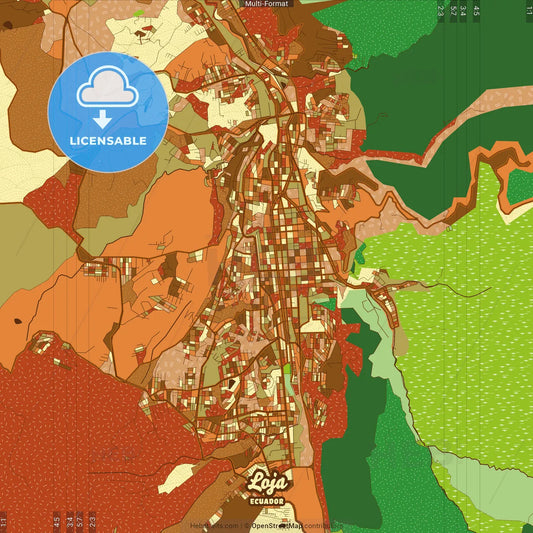 Loja Ecuador Farmhouse Poster Art Map Template