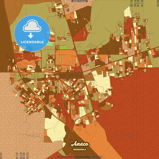 Anaco Venezuela Farmhouse Poster Art Map Template