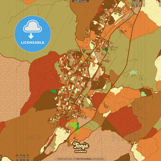 Tunja Colombia Farmhouse Poster Art Map Template
