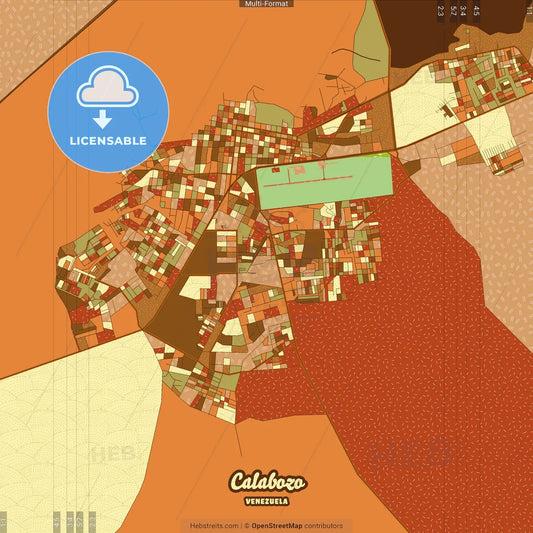 Calabozo Venezuela Farmhouse Poster Art Map Template