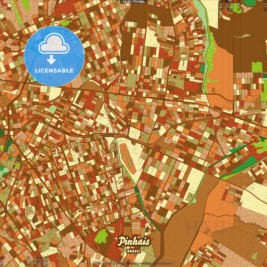 Pinhais Brazil Farmhouse Poster Art Map Template