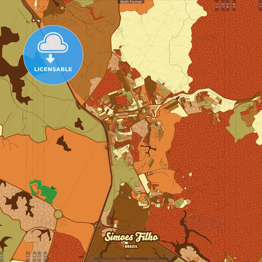 Simoes Filho Brazil Farmhouse Poster Art Map Template