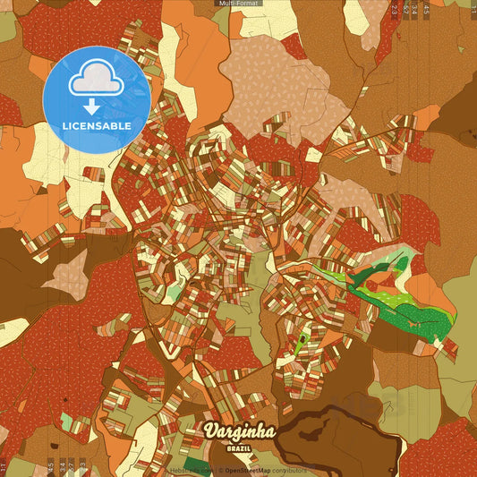 Varginha Brazil Farmhouse Poster Art Map Template