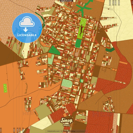 Sinop Brazil Farmhouse Poster Art Map Template