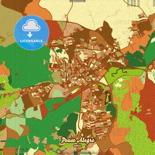 Pouso Alegre Brazil Farmhouse Poster Art Map Template