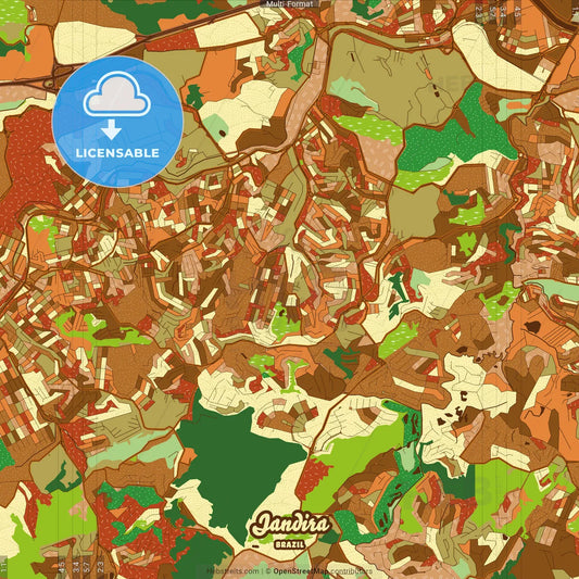 Jandira Brazil Farmhouse Poster Art Map Template