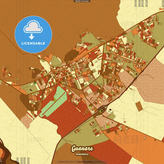 Guanare Venezuela Farmhouse Poster Art Map Template