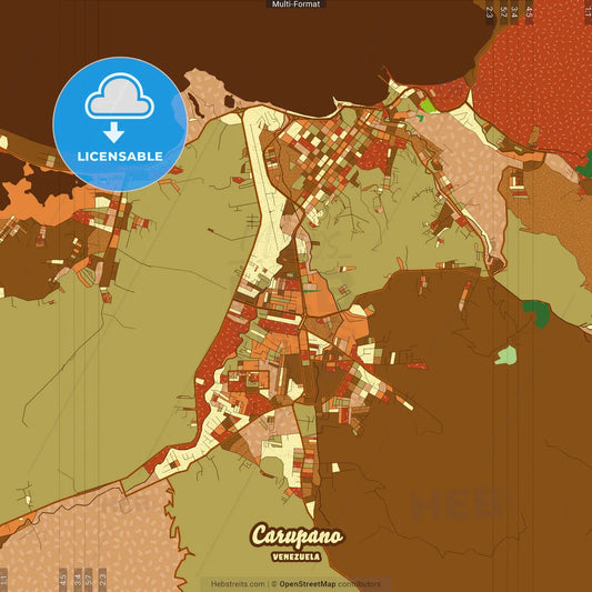 Carupano Venezuela Farmhouse Poster Art Map Template