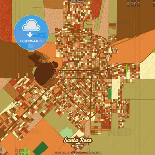 Santa Rosa Argentina Farmhouse Poster Art Map Template