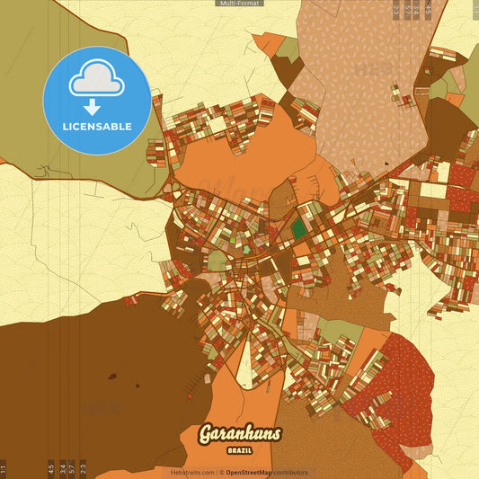 Garanhuns Brazil Farmhouse Poster Art Map Template