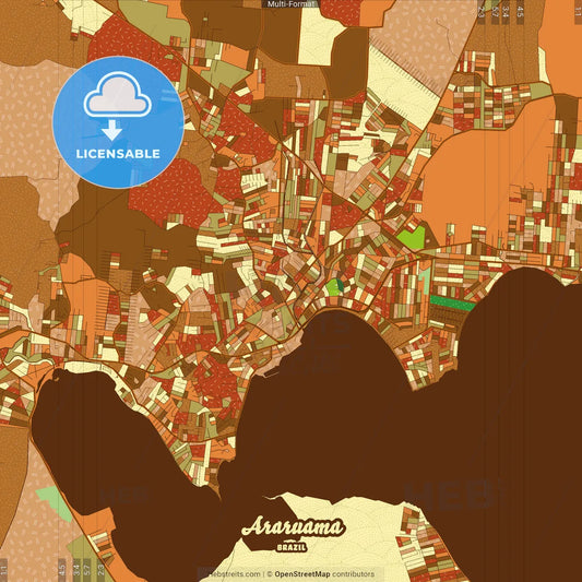 Araruama Brazil Farmhouse Poster Art Map Template