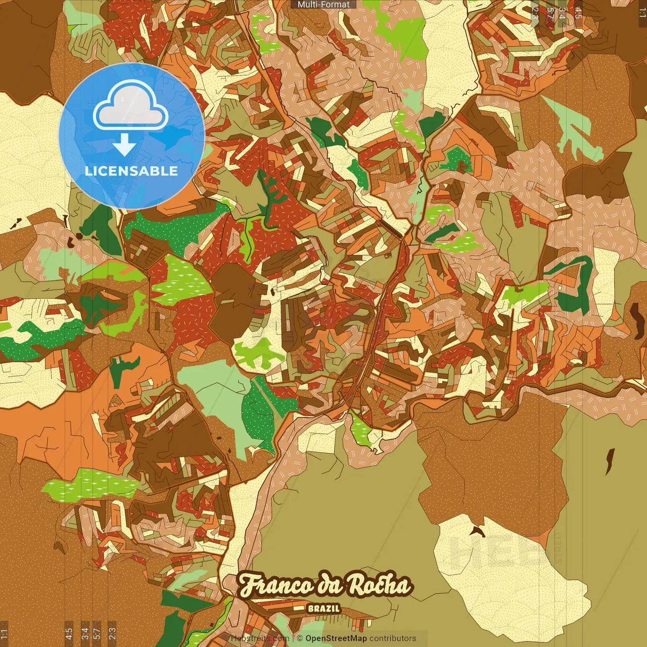 Franco da Rocha Brazil Farmhouse Poster Art Map Template