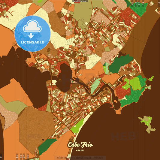 Cabo Frio Brazil Farmhouse Poster Art Map Template