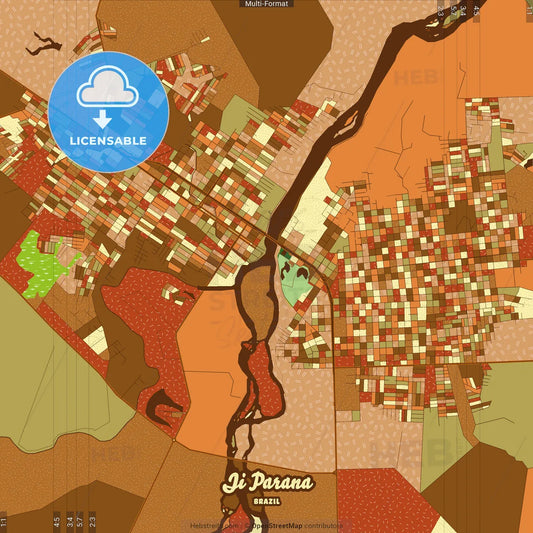 Ji Parana Brazil Farmhouse Poster Art Map Template