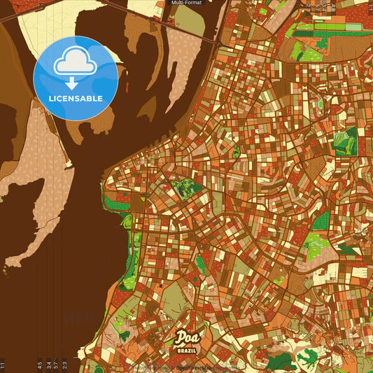 Poa Brazil Farmhouse Poster Art Map Template