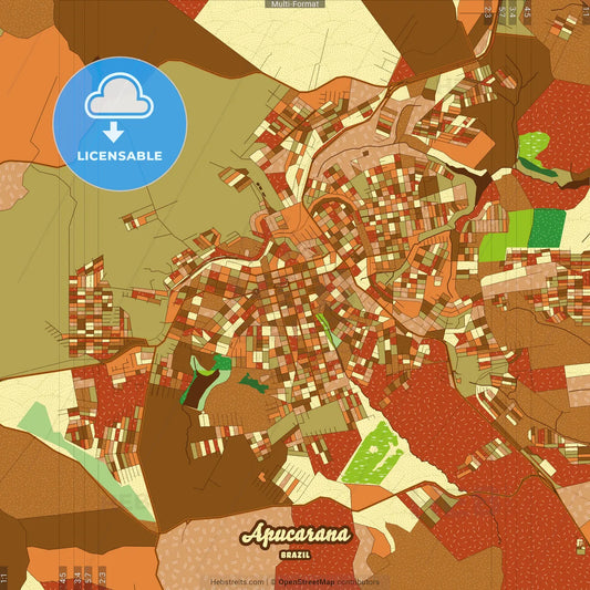 Apucarana Brazil Farmhouse Poster Art Map Template