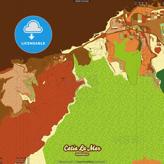 Catia La Mar Venezuela Farmhouse Poster Art Map Template