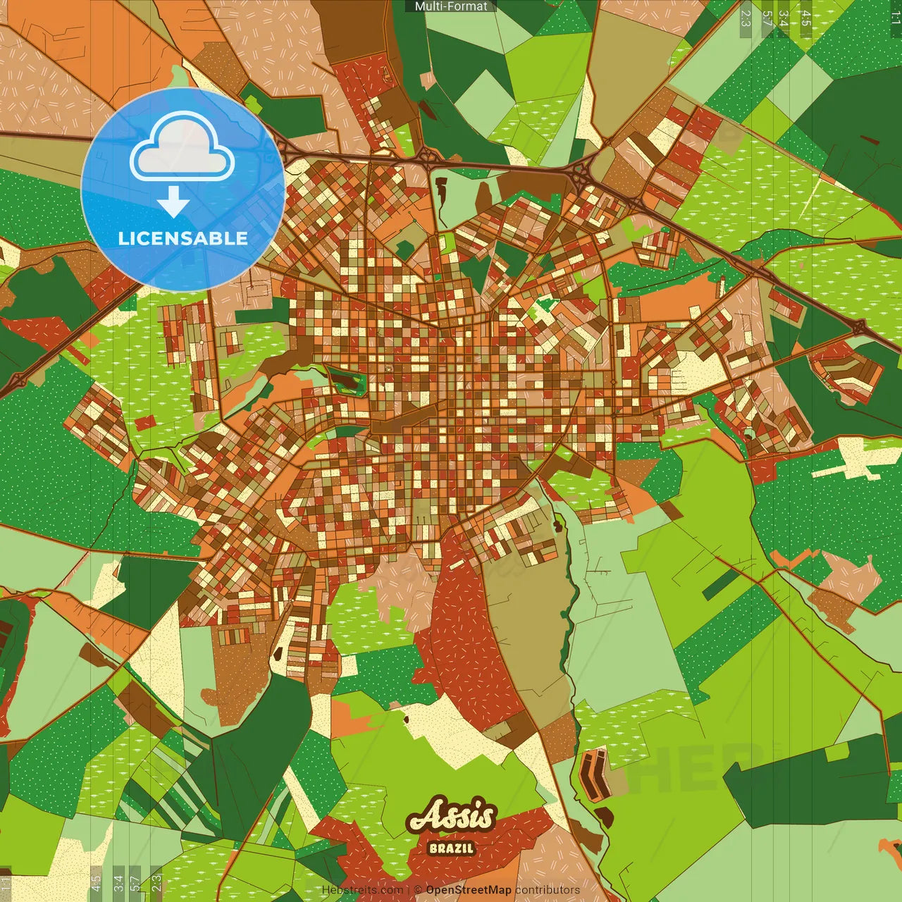 Assis Brazil Farmhouse Poster Art Map Template