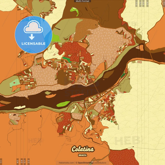 Colatina Brazil Farmhouse Poster Art Map Template