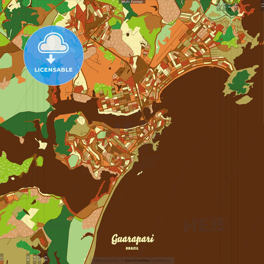 Guarapari Brazil Farmhouse Poster Art Map Template