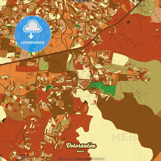 Votorantim Brazil Farmhouse Poster Art Map Template
