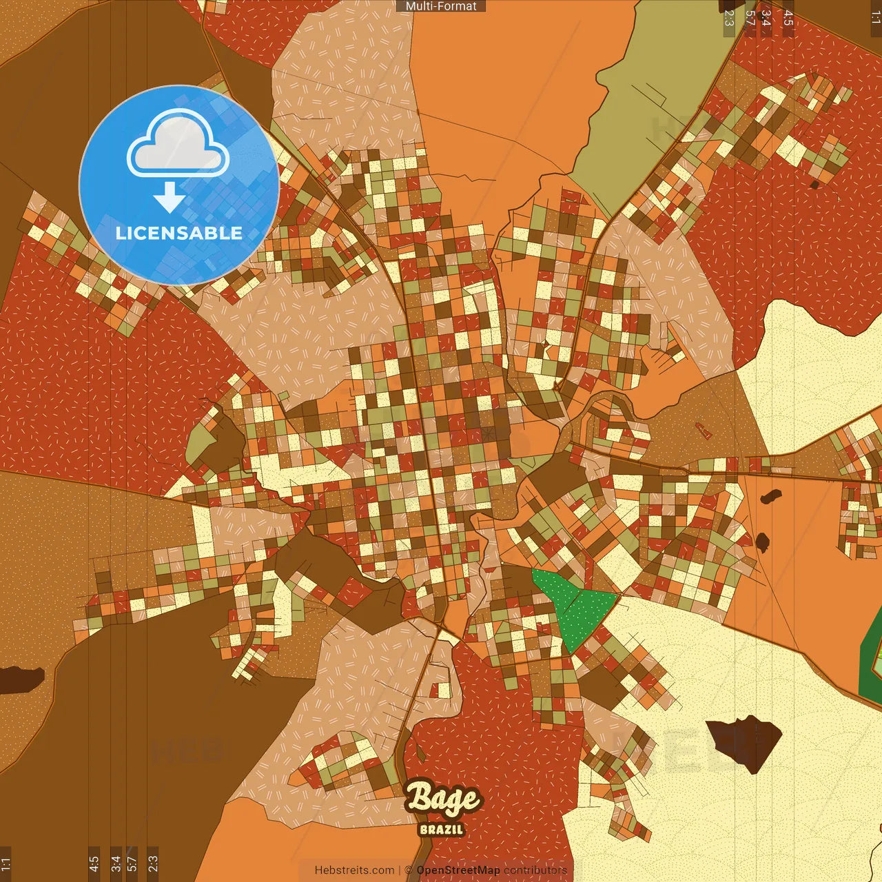 Bage Brazil Farmhouse Poster Art Map Template