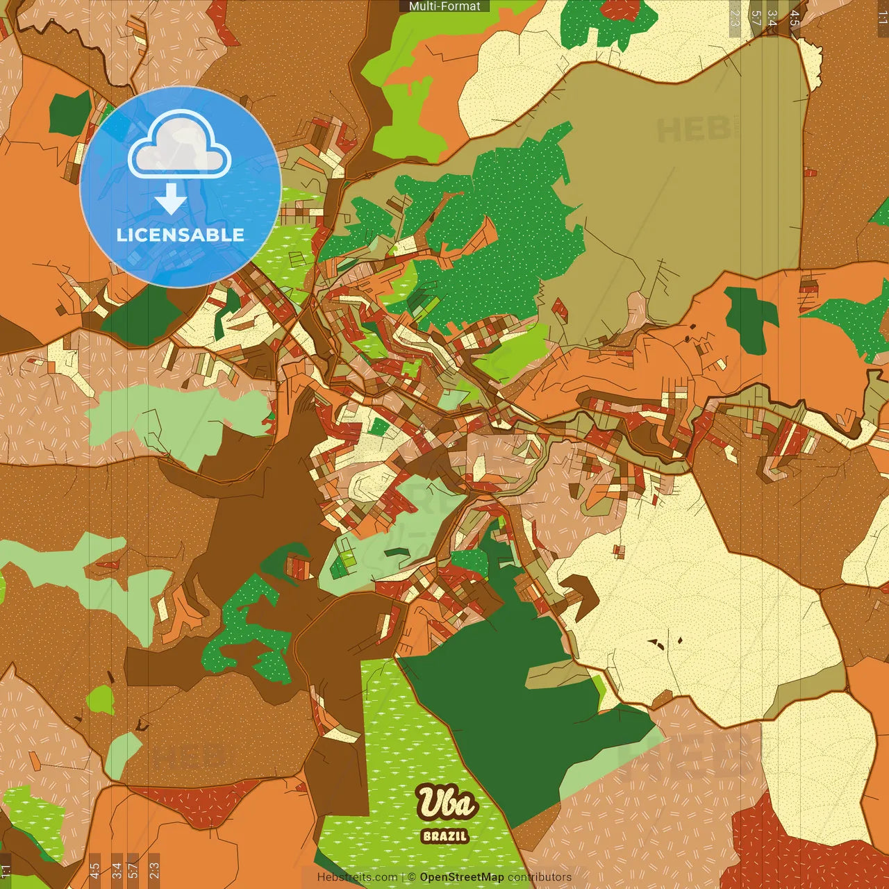 Uba Brazil Farmhouse Poster Art Map Template