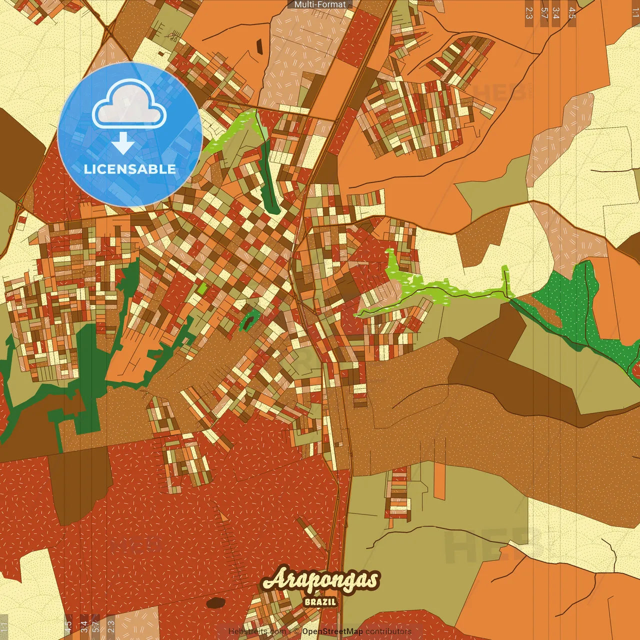 Arapongas Brazil Farmhouse Poster Art Map Template