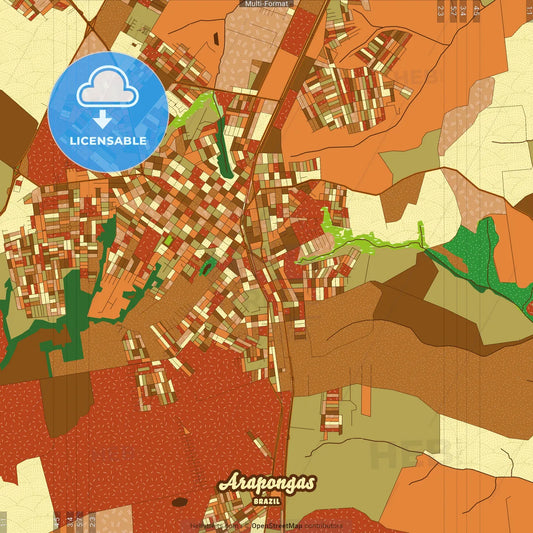 Arapongas Brazil Farmhouse Poster Art Map Template