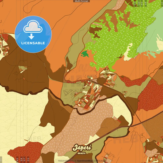 Japeri Brazil Farmhouse Poster Art Map Template