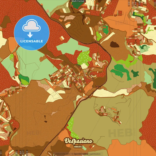 Vespasiano Brazil Farmhouse Poster Art Map Template