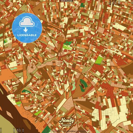 Nemby Paraguay Farmhouse Poster Art Map Template