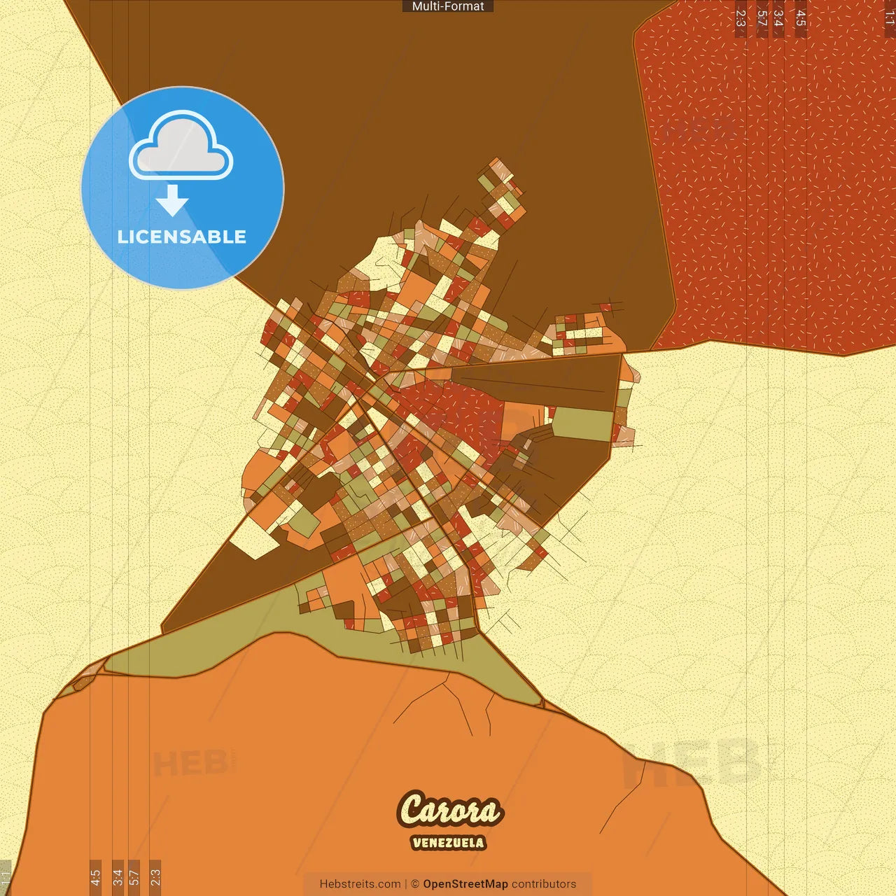 Carora Venezuela Farmhouse Poster Art Map Template