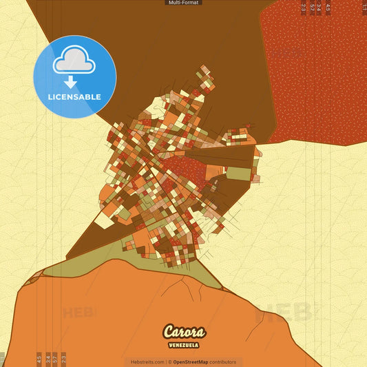 Carora Venezuela Farmhouse Poster Art Map Template
