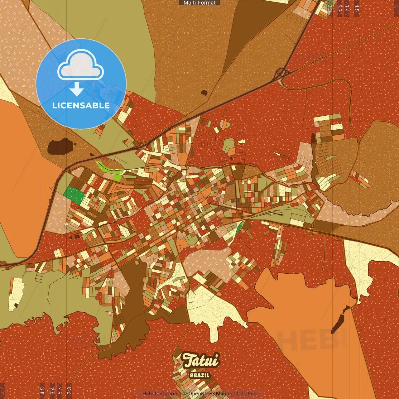 Tatui Brazil Farmhouse Poster Art Map Template