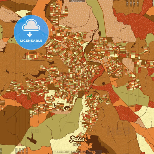 Patos Brazil Farmhouse Poster Art Map Template