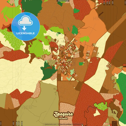 Zipaquira Colombia Farmhouse Poster Art Map Template