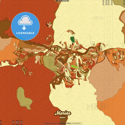 Muriae Brazil Farmhouse Poster Art Map Template