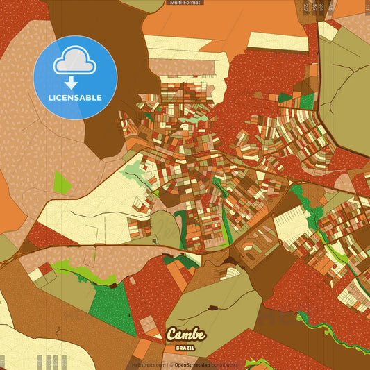 Cambe Brazil Farmhouse Poster Art Map Template