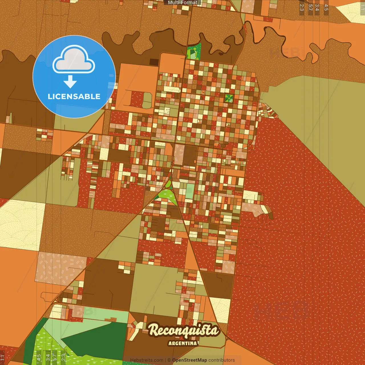 Reconquista Argentina Farmhouse Poster Art Map Template