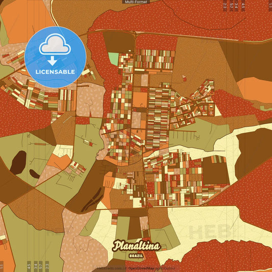 Planaltina Brazil Farmhouse Poster Art Map Template