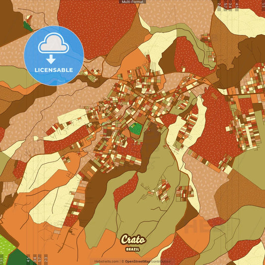 Crato Brazil Farmhouse Poster Art Map Template