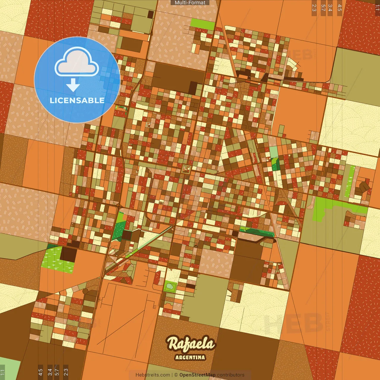 Rafaela Argentina Farmhouse Poster Art Map Template