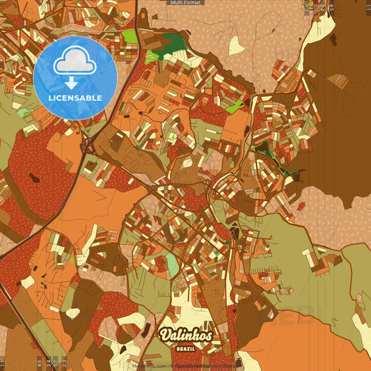 Valinhos Brazil Farmhouse Poster Art Map Template