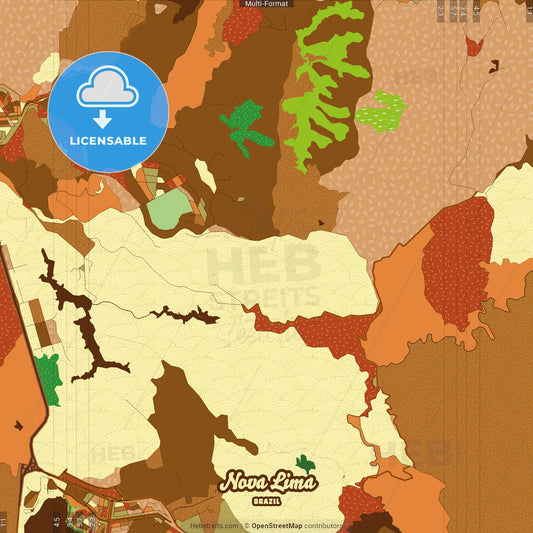 Nova Lima Brazil Farmhouse Poster Art Map Template